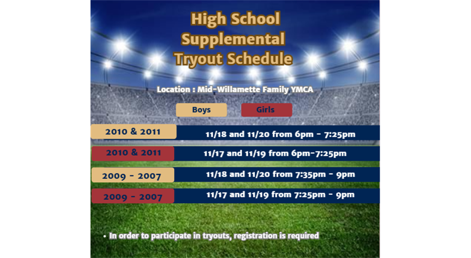 High School Supplemental Tryouts